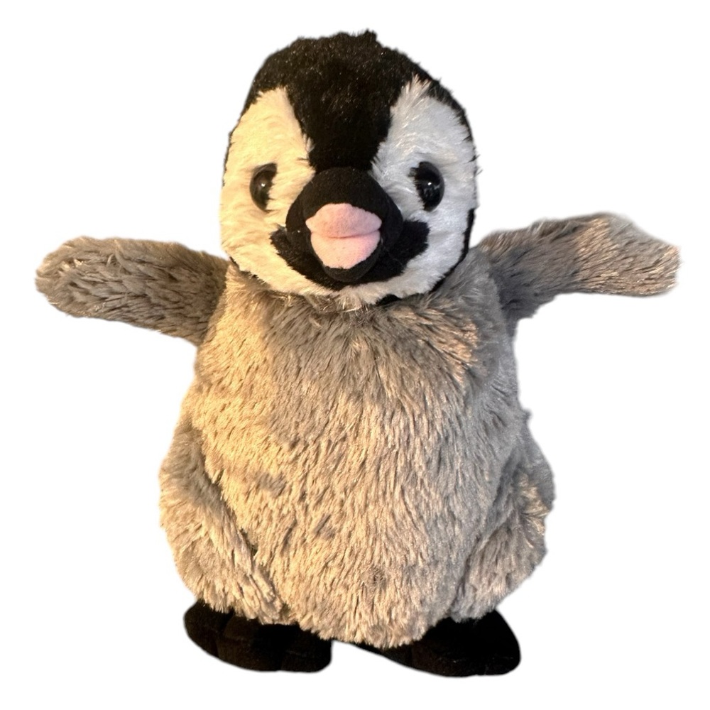 Wild Republic Baby Emperor Penguin Plush Toy Stuffed Animal Gray White Black 11”